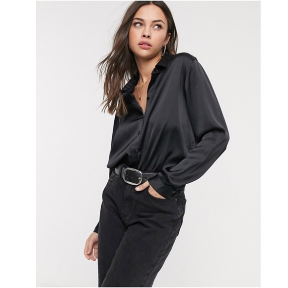 ASOS Tops - NWT Jacqueline de Young Fifi Satin LS Shirt